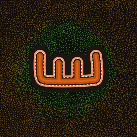 Possum Tracks Symbol  - Aboriginal art background