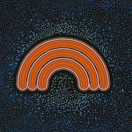 Rainbow/Cloud Symbol  - Aboriginal art background