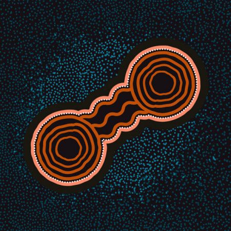 Waterholes connected with running water - Aboriginal symbol art