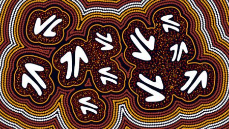 Aboriginal art background - Kangaroo Symbol