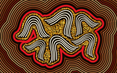Aboriginal art background - Mountains Symbol