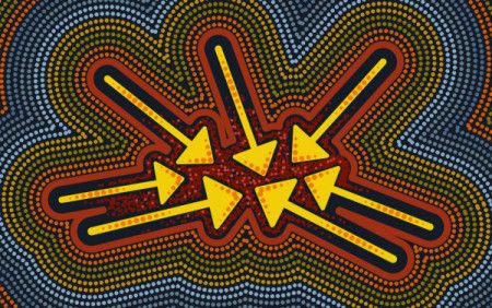 Aboriginal spears symbol artwork
