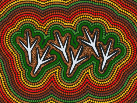 Aboriginal art background - Emu Footprint