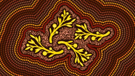 Aboriginal bush tucker art background