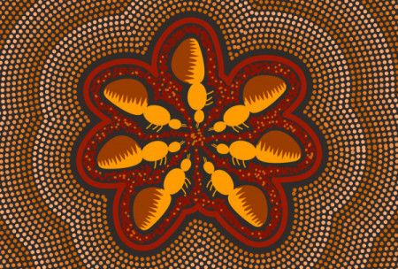 Aboriginal art background - Honey Ant Symbol