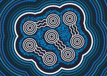 Aboriginal art background - Running Water Symbol