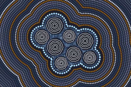 Aboriginal art background - Campsite symbol