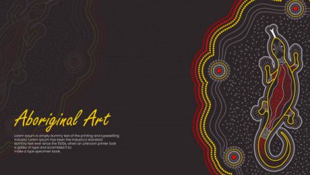 Lizard aboriginal art poster design