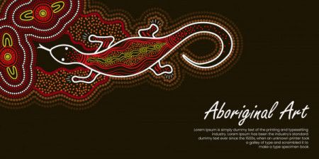 Poster design with lizard aboriginal art