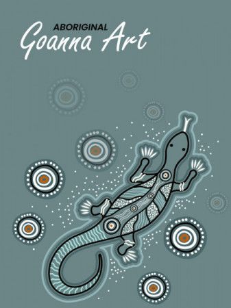 Aboriginal goanna banner design