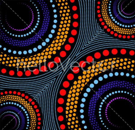 Illustration based on aboriginal style of dot painting. 