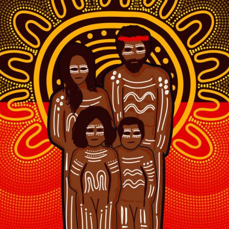 Family art in aboriginal style