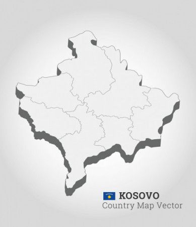 kosovo Map Outline - Vector