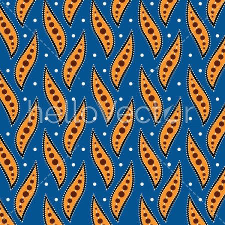 Leaves pattern. Aboriginal dot art background - Vector Illustration
