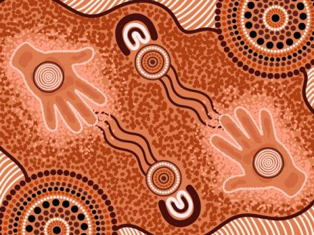 Aboriginal style of hand painting