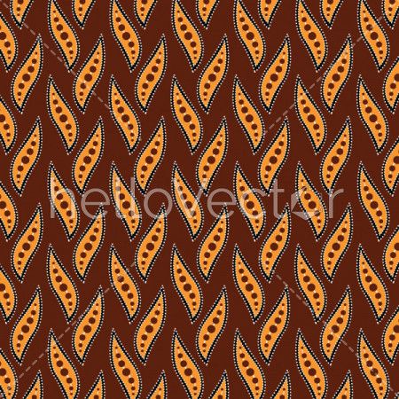 Aboriginal dot art background with leaves - Vector Illustration