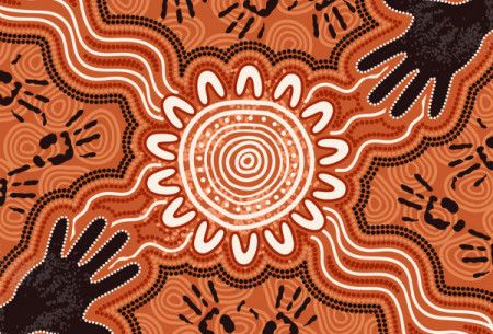 Hand print aboriginal connection art