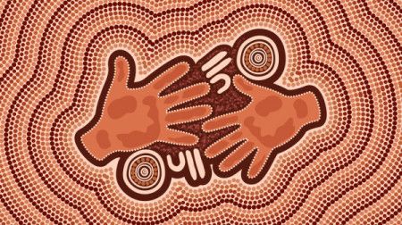 Aboriginal dot hand artwork