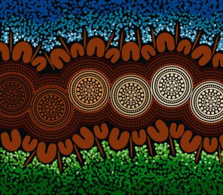 Aboriginal style dot vector background