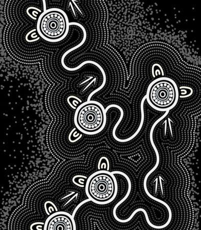 Aboriginal-style art illustration in black and white - Download ...