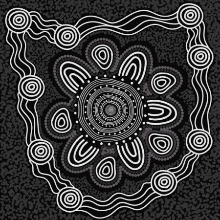 Aboriginal dot art - Black and white