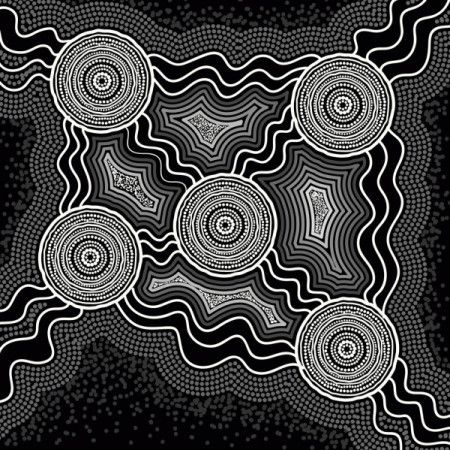 Aboriginal connection art - Black and white