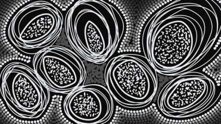 Aboriginal-style art illustration in black and white - Download ...