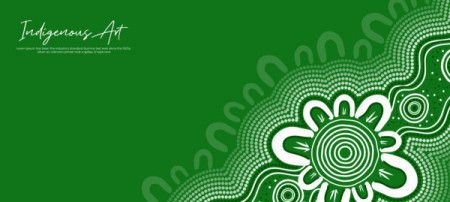 Green indigenous art banner background