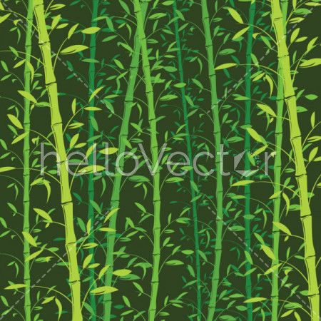 Seamless bamboo pattern background. Green bamboo wallpaper - Vector Illustration