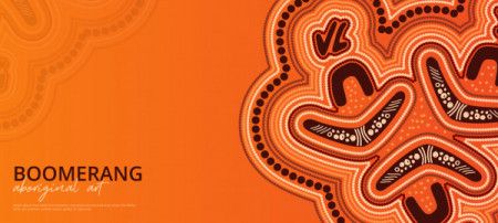 Aboriginal banner design with boomerang art