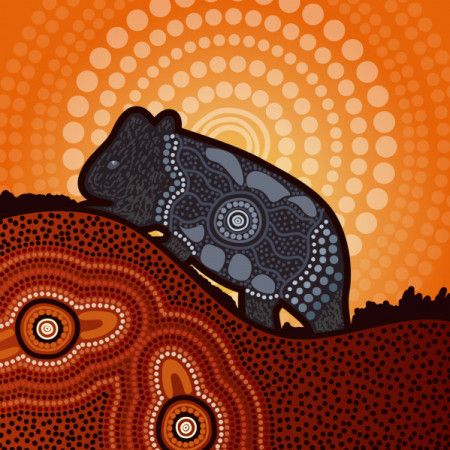 Dot art wombat artwork
