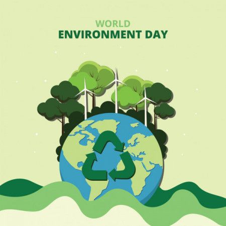 Tree with globe - Environment day graphic