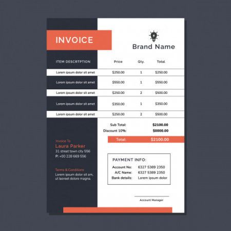 Invoice vector design