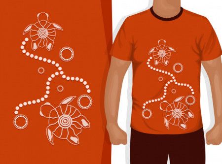 Aboriginal turtle artwork for t-shirt