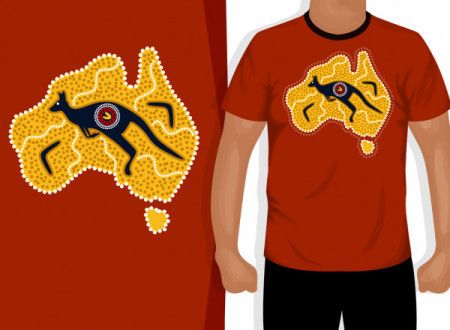 Aboriginal kangaroo artwork for t-shirt