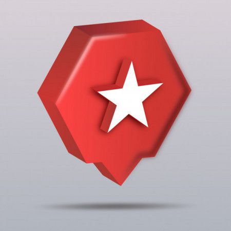 3D icon design of star notification mark