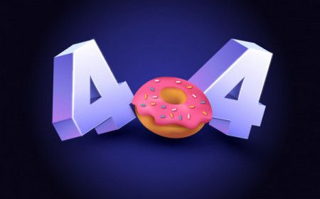 3d 404 error page with donut and isometric effect