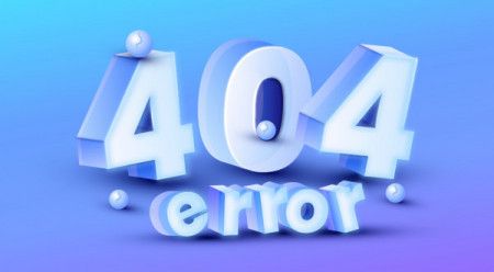 404 error 3d neon web page with isometric effect