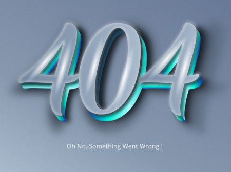Grey 3d 404 error minimal style illustration