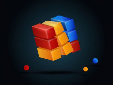 3d multicoloured cube puzzle illustration