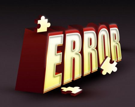 Error 3D text with isometric effect