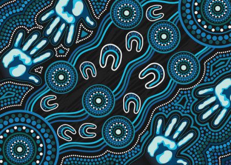 Blue aboriginal artwork design