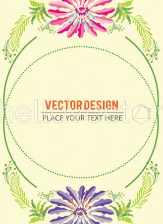 Abstract colorful flowers banner with text - Vector illustration 
