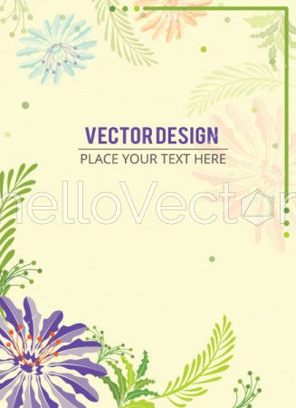 Floral Banner, Abstract floral effect background banner with text - Vector illustration 