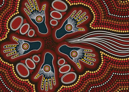 Aboriginal hand artwork - Vector