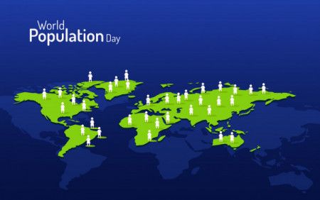 World crowd, population day concept illustration