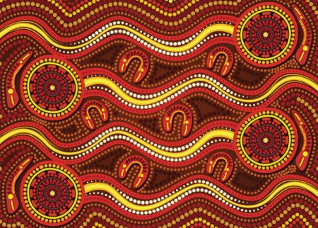 Aboriginal dot art vector seamless background