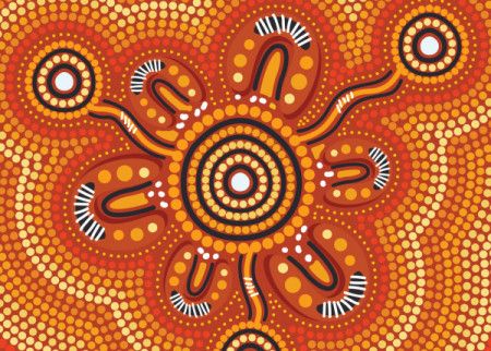 Aboriginal dot vector background