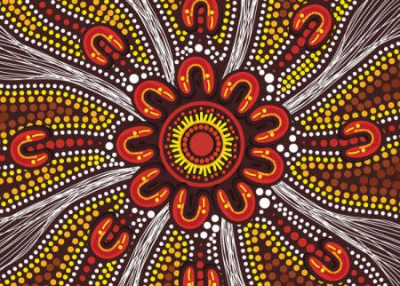 Aboriginal style of artwork - Vector