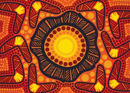 Boomerang pattern artwork - Aboriginal